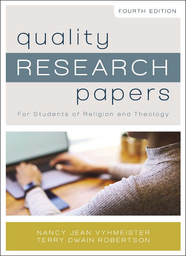 Quality Research Papers Nancy Jean Vyhmeisterterry Dwain Robertson Terry Dwain Robertson