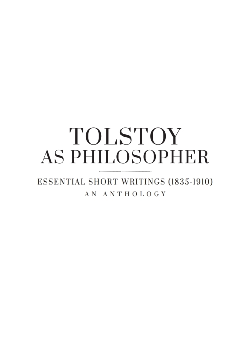 Tolstoy As Philosopher 1st Edition Graf Leo Tolstoy