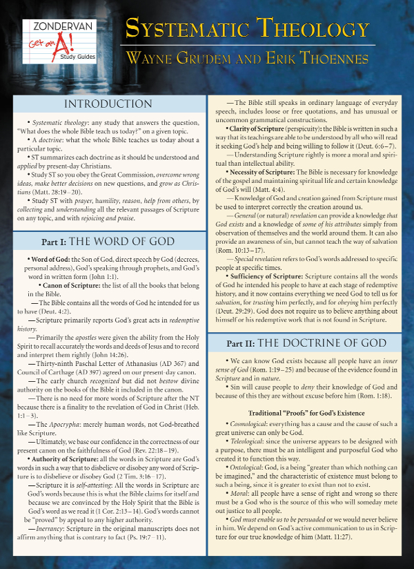Systematic Theology Laminated Sheet Wayne A Grudemerik Thoennes Erik Thoennes