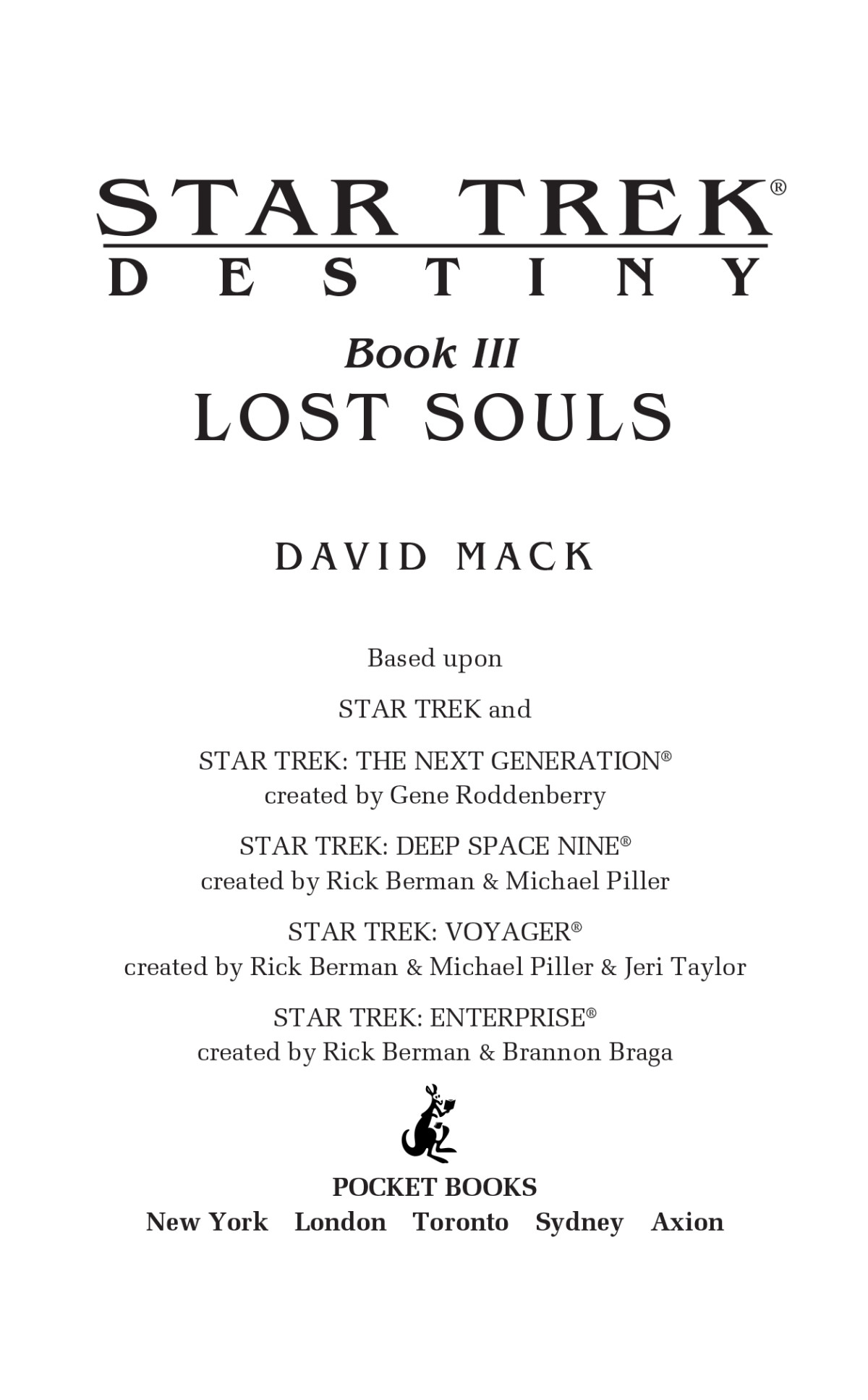 Star Trek Destiny 3 Lost Souls David Mack