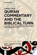 Quran Commentary And The Biblical Turn Samuel Ross
