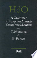 A Grammar Of Egyptian Aramaic Takamitsu Muraoka Bezalel Porten