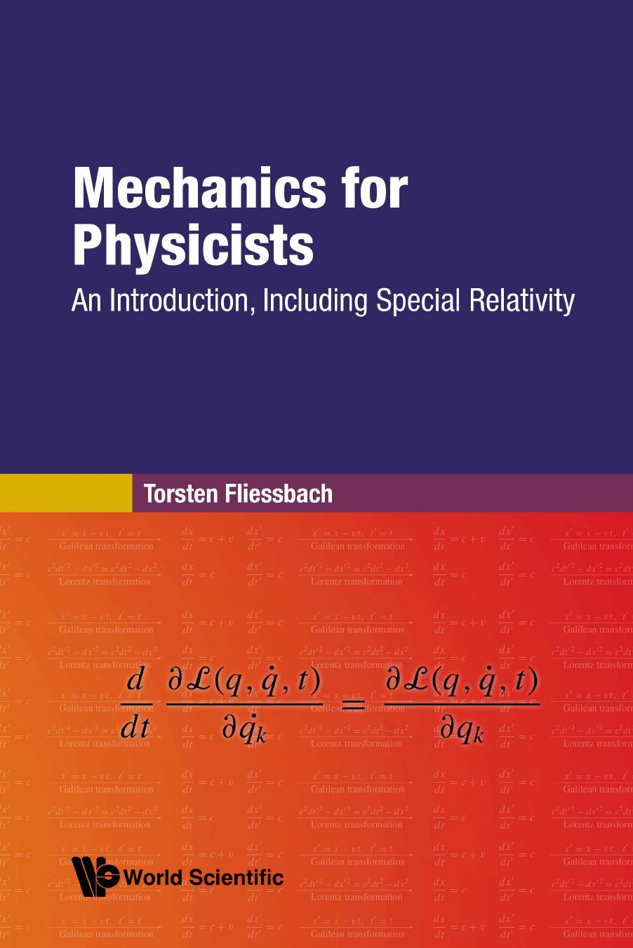 Mechanics For Physicists An Introduction Including Special Relativity Torsten Fliessbach