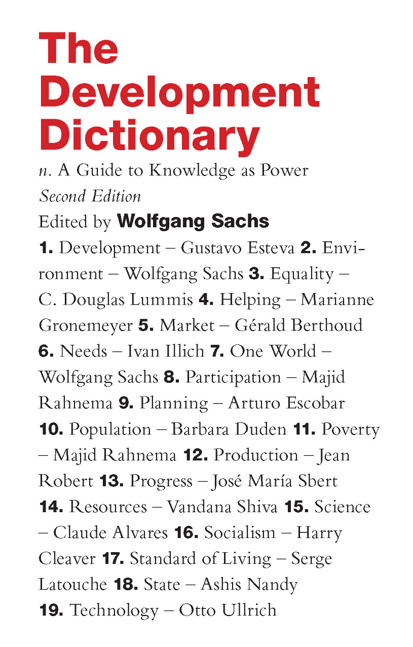 The Development Dictionary Wolfgang Sachs Ed