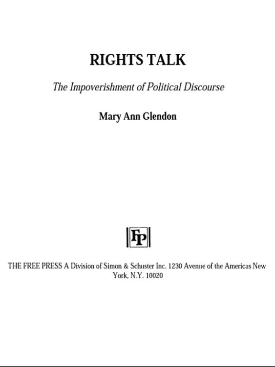 Rights Talk Glendon Mary Ann