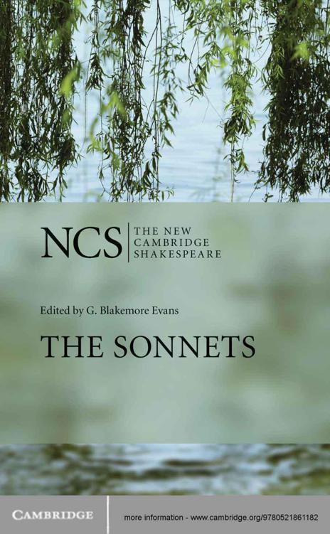 The Sonnets The New Cambridge Shakespeare William Shakespeare