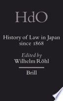 History Of Law In Japan Since 1868 Wilhelm Rhl