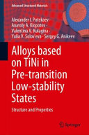 Alloys Based On Tini In Pretransition Lowstability States Structure And Properties Alexander I Potekaev