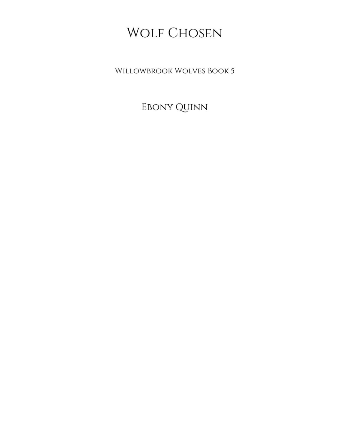 Wolf Chosen Ebony Quinn