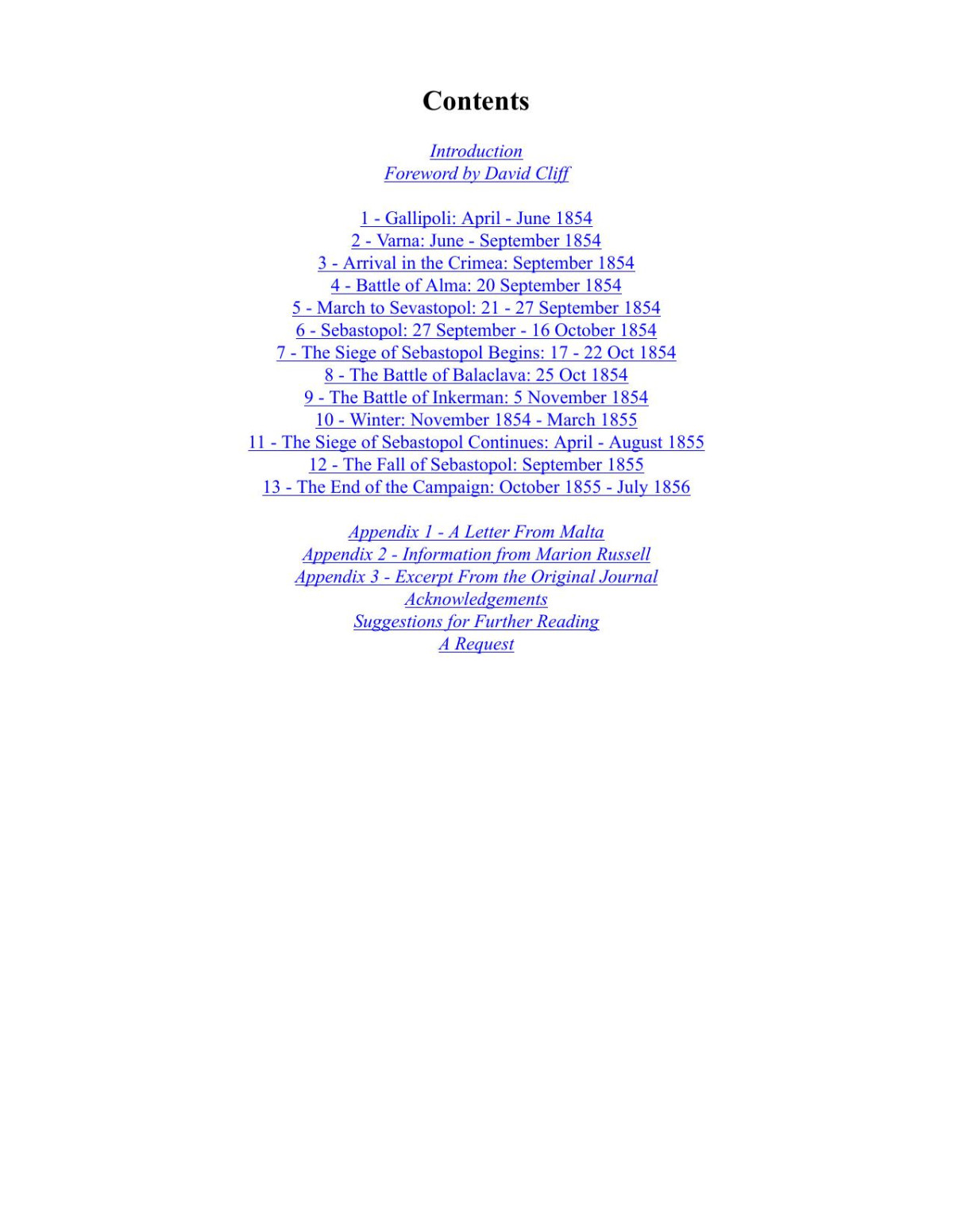 Passages On The Crimean War Richard Barnham