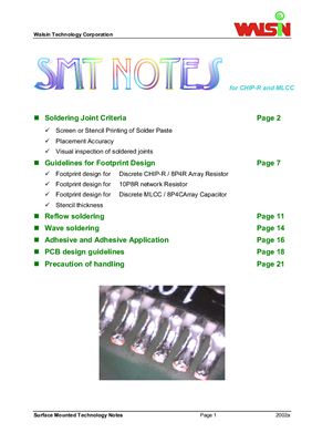 Surface Mounted Technology Notes For Chipr And Mlcc Ct Luh