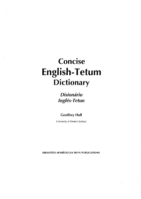 Concise Englishtetum Dictionary Disionriu Inglstetun Geoffrey Hull