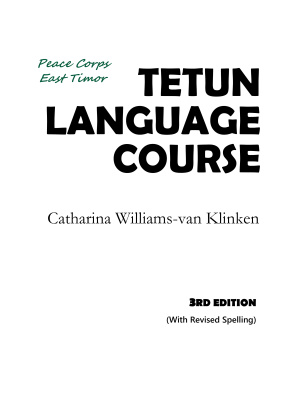 Tetun Language Course Catharina Williamsvan Klinken