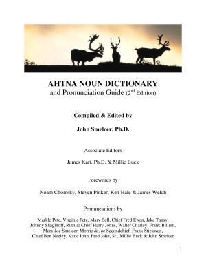 Ahtna Noun Dictionary And Pronunciation Guide Alaska Native Language Dictionary 2nd Edition John Smelcer