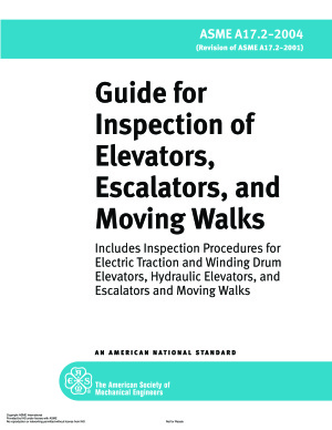 Asme A1722004 Guide For Inspection Of Elevators Escalators And Moving Walks 1st Edition Asme