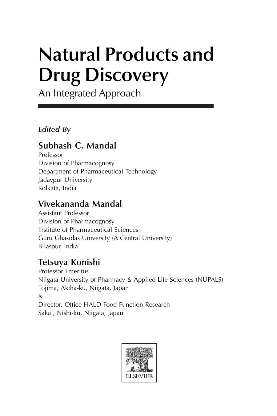 Natural Products And Drug Discovery 1st Edition Subhash C Mandal