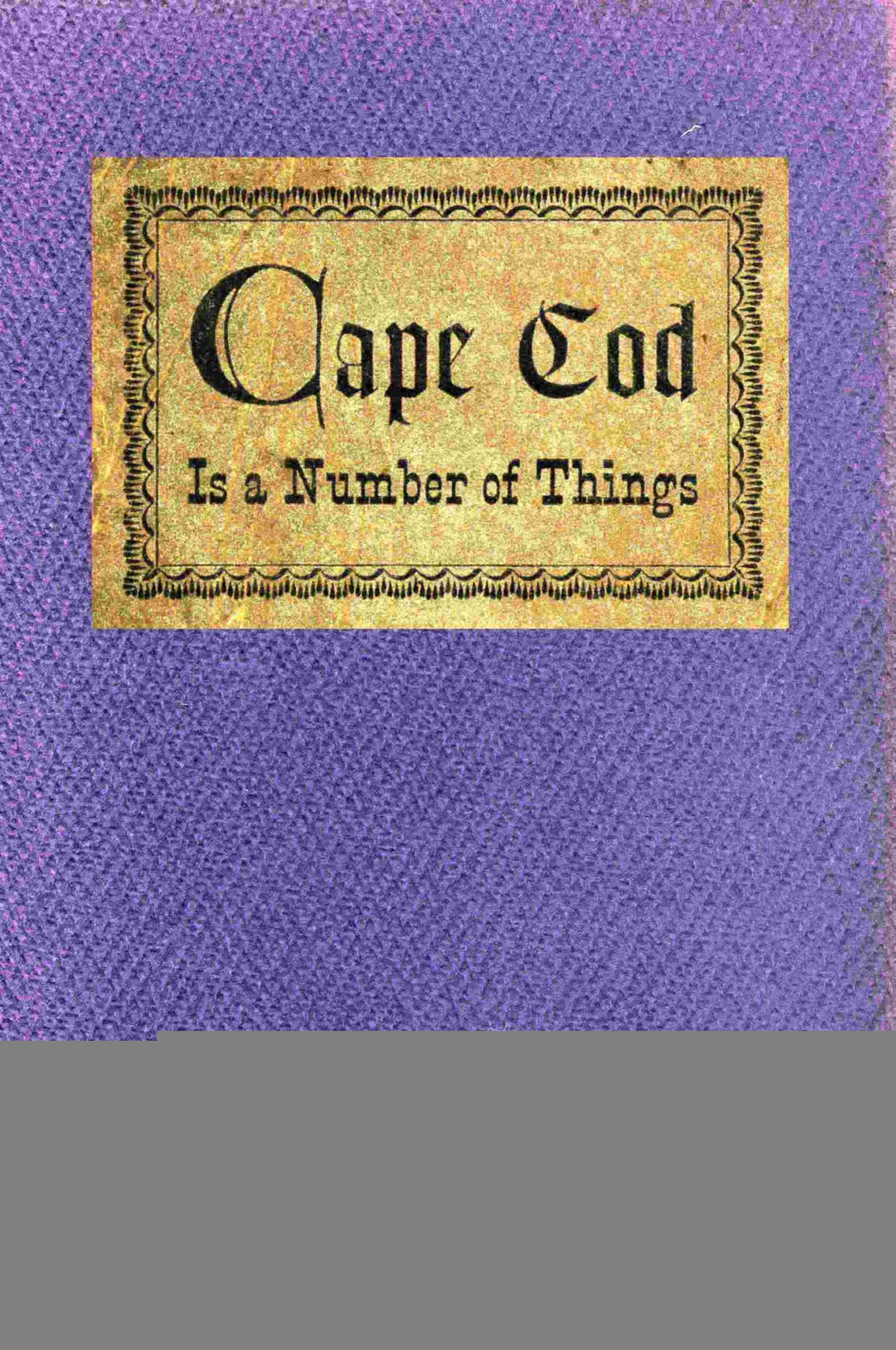 Cape Cod Is A Number Of Things Allan Neal