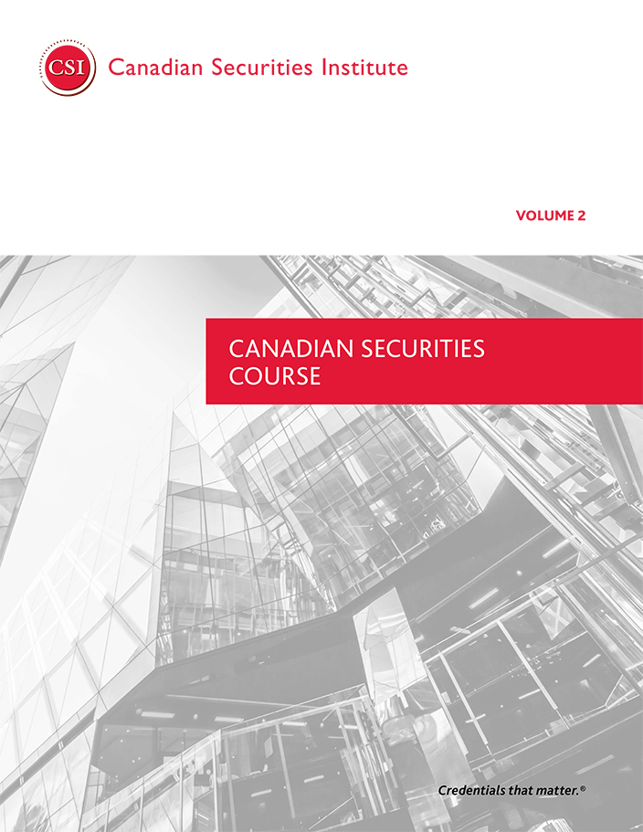 Canadian Securities Course Volume 2 Csi