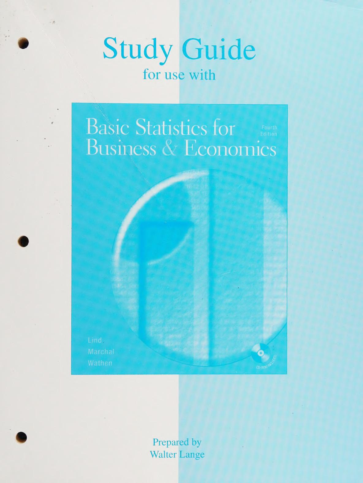 Study Guide Sg Basic Stat Bus And Econ 1st Edition Douglas A Lind