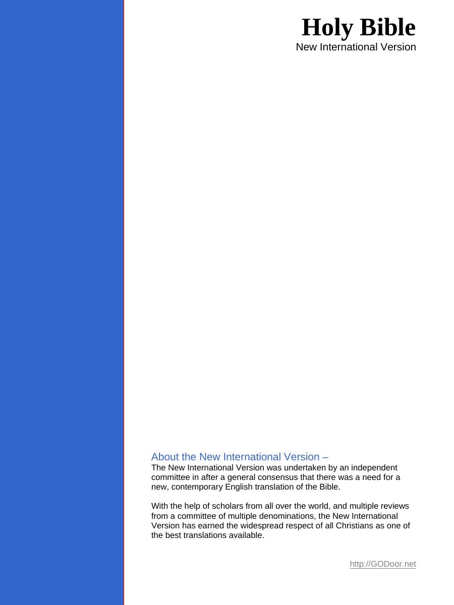 Holy Bible New International Versionniv Biblica