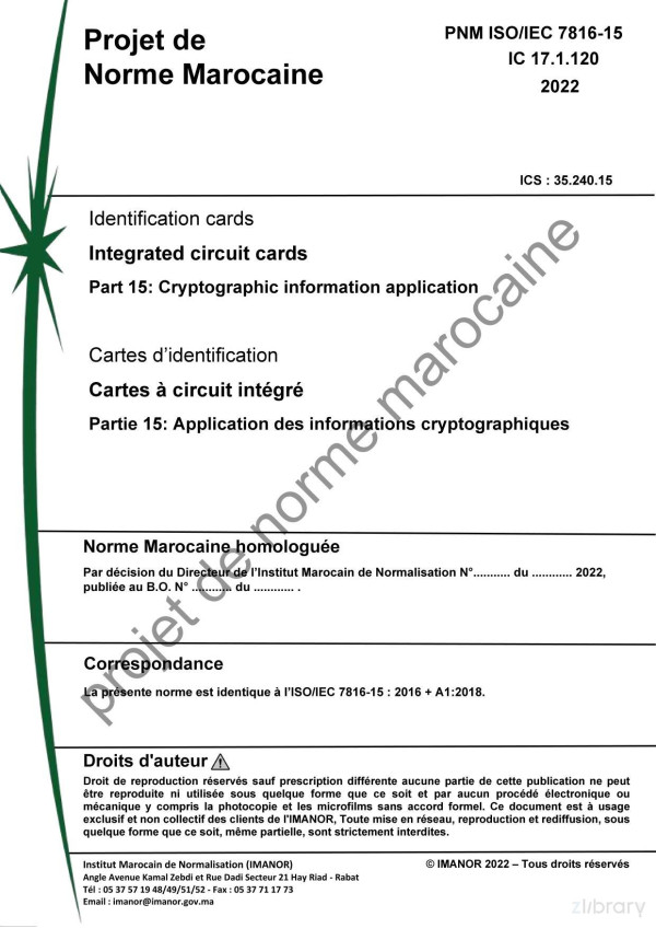 Isoiec 7816152016 2016th Edition Iso