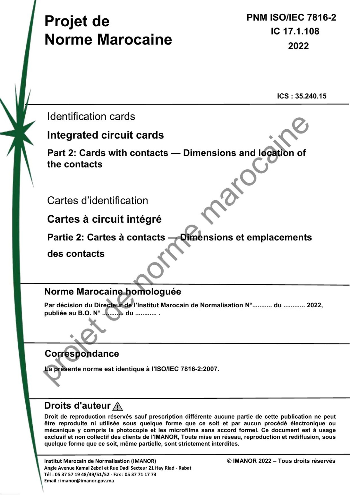 Isoiec 781622007 2007th Edition Iso