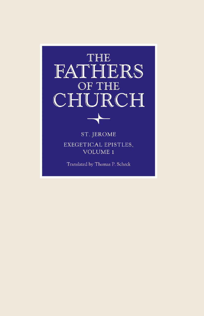 Exegetical Epistles St Jerome