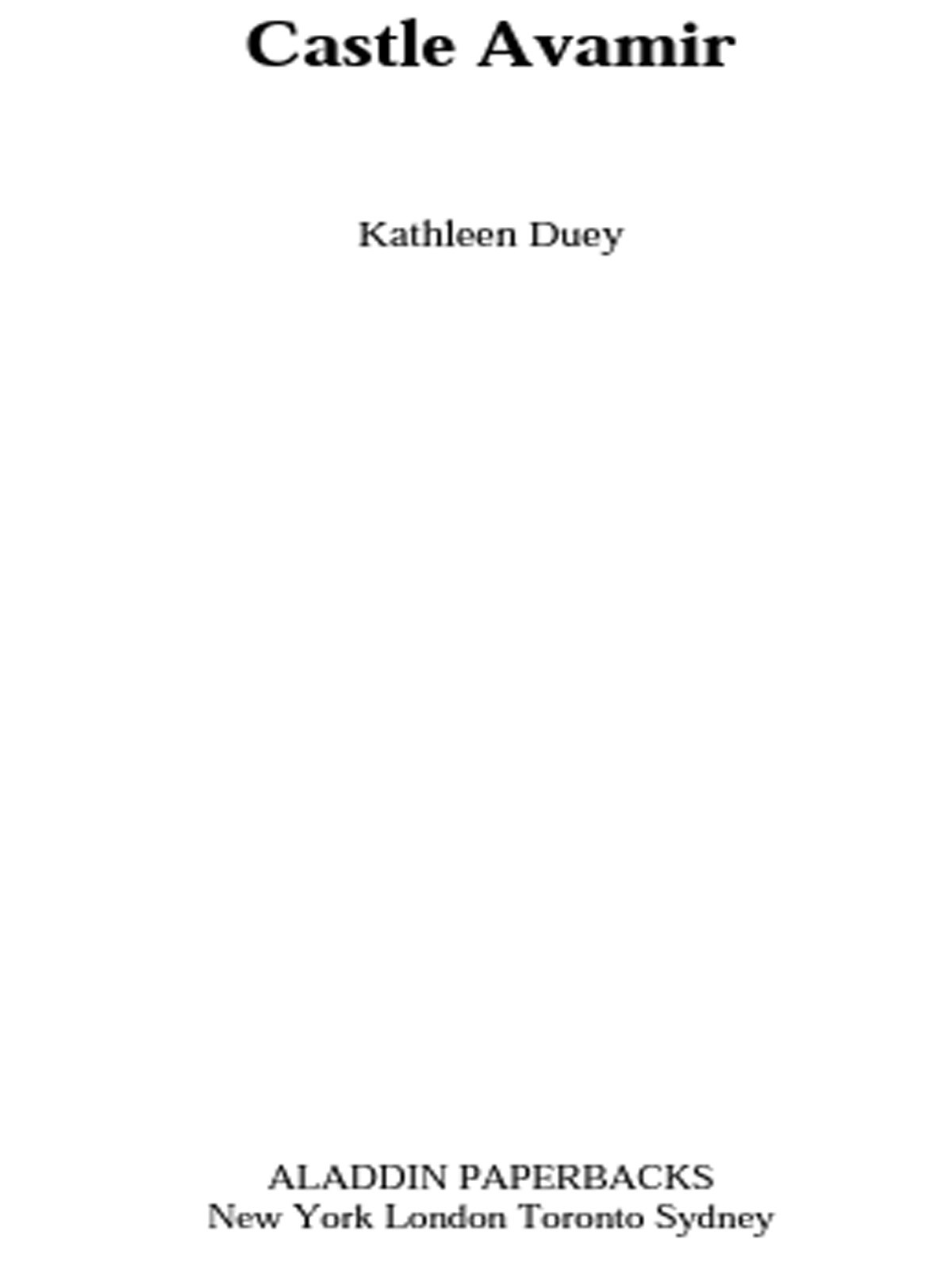 The Unicorns Secret 07 Castle Avamir Duey Kathleen