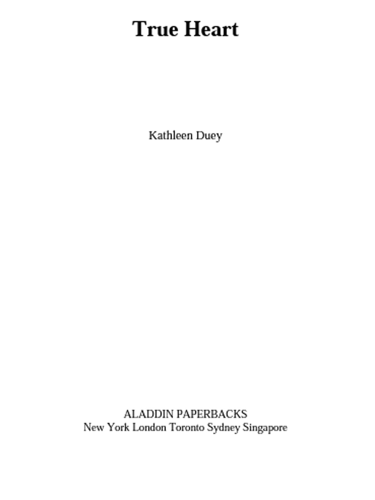 The Unicorns Secret 06 True Heart Duey Kathleen