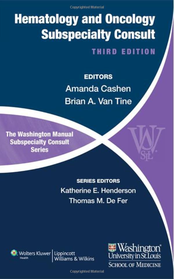 The Washington Manual Of Hematology And Oncology Subspecialty Consult Cashen