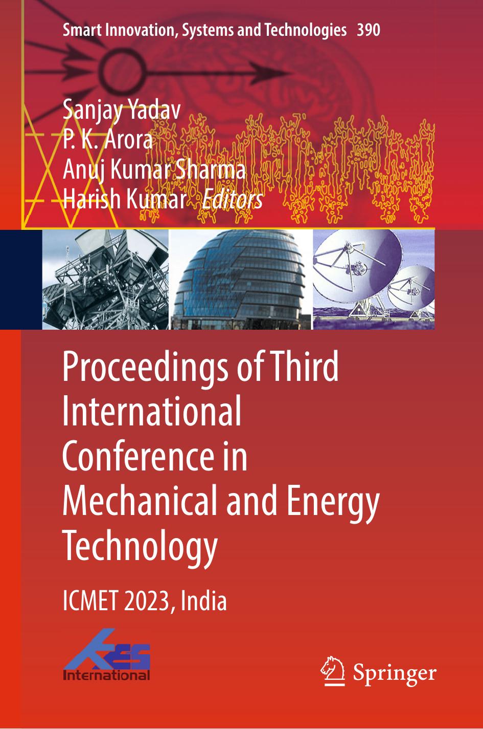 Proceedings Of Third International Conference In Mechanical And Energy Technology Icmet 2023 India 1st Edition Sanjay Yadav