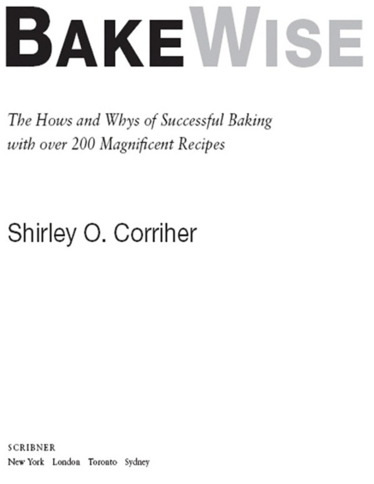Bakewise Shirley O Corriher