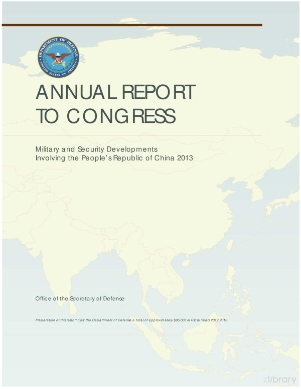 Military And Security Developments Involving The Peoples Republic Of China 2013 Office Of The Secretary Of Defense