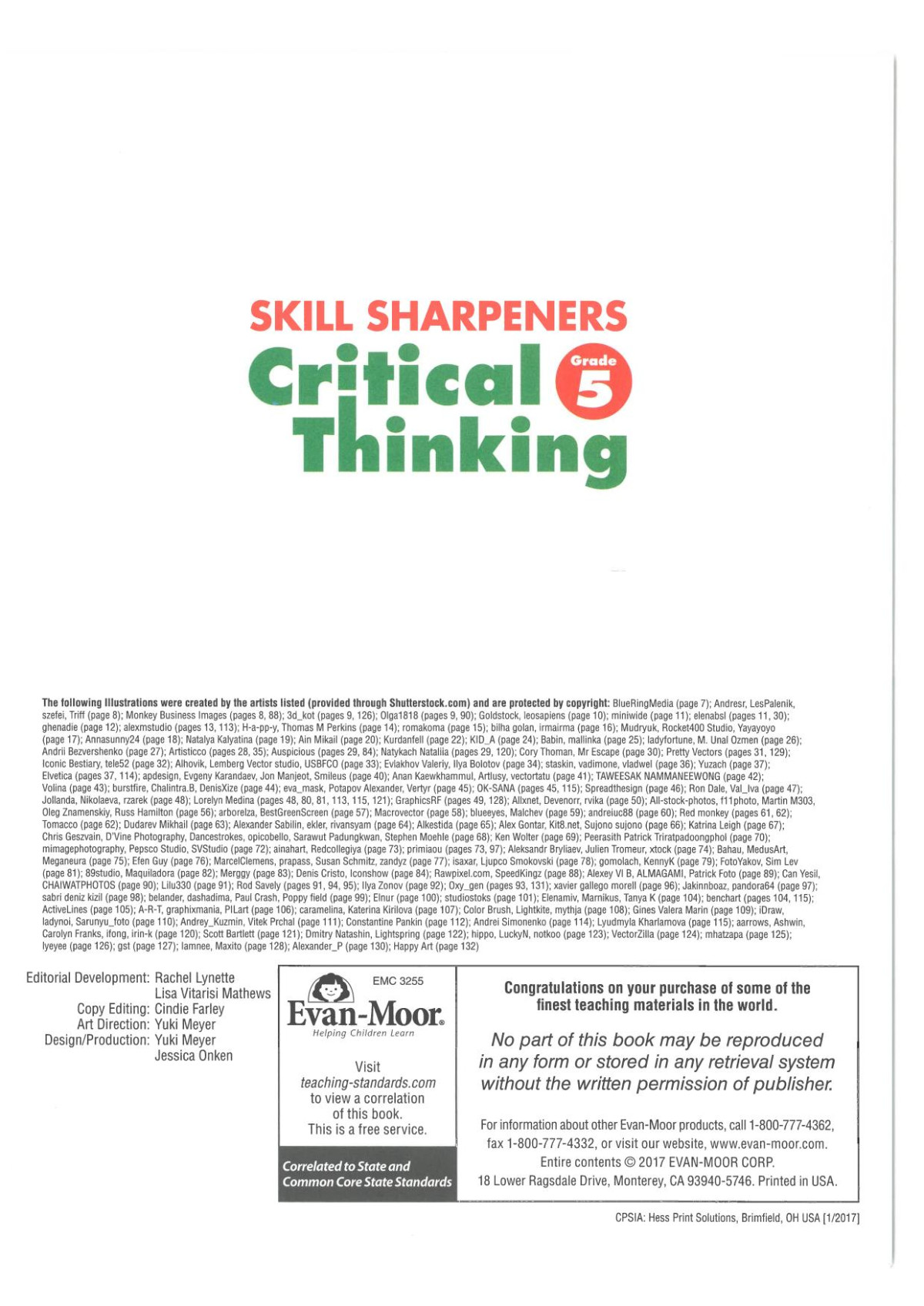 Skill Sharpeners Critical Thing G5 Evan Moor