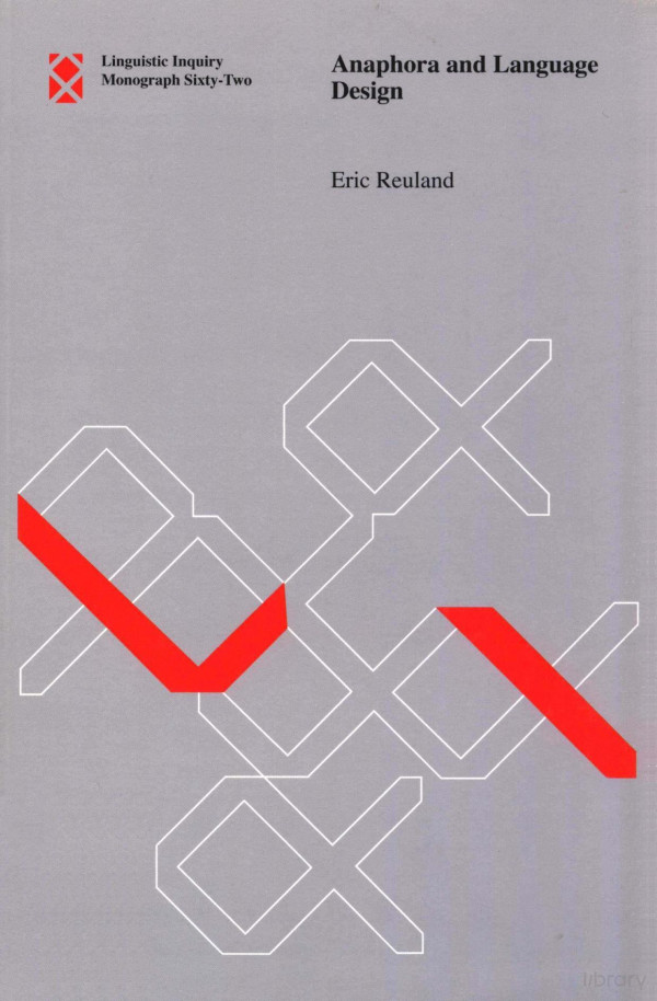 Anaphora And Language Design 2011th Edition Eric Reuland