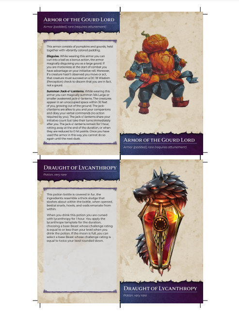 Printable Item Cards For Folktales Of Gristwood Critical Crafting