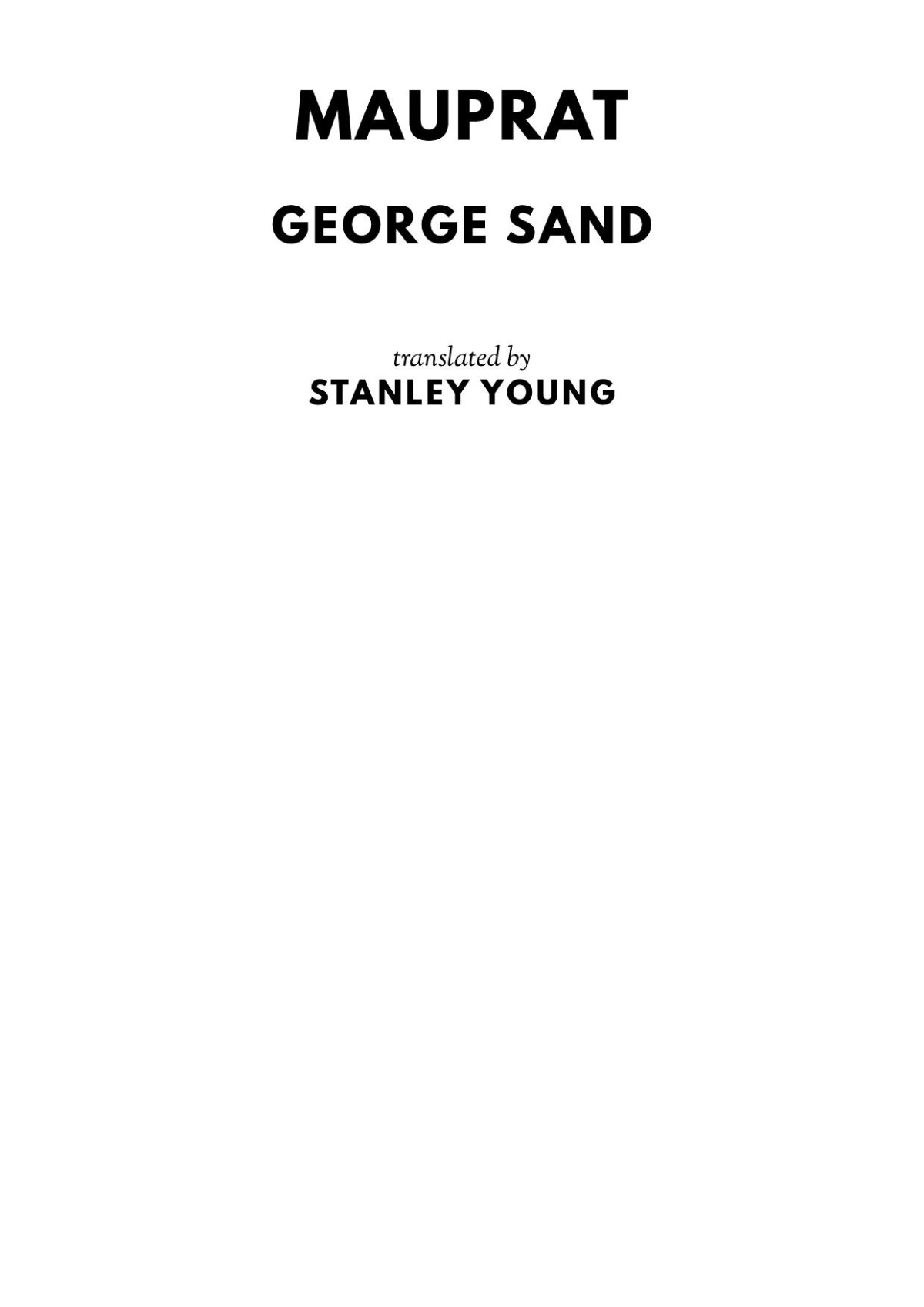 Mauprat George Sand