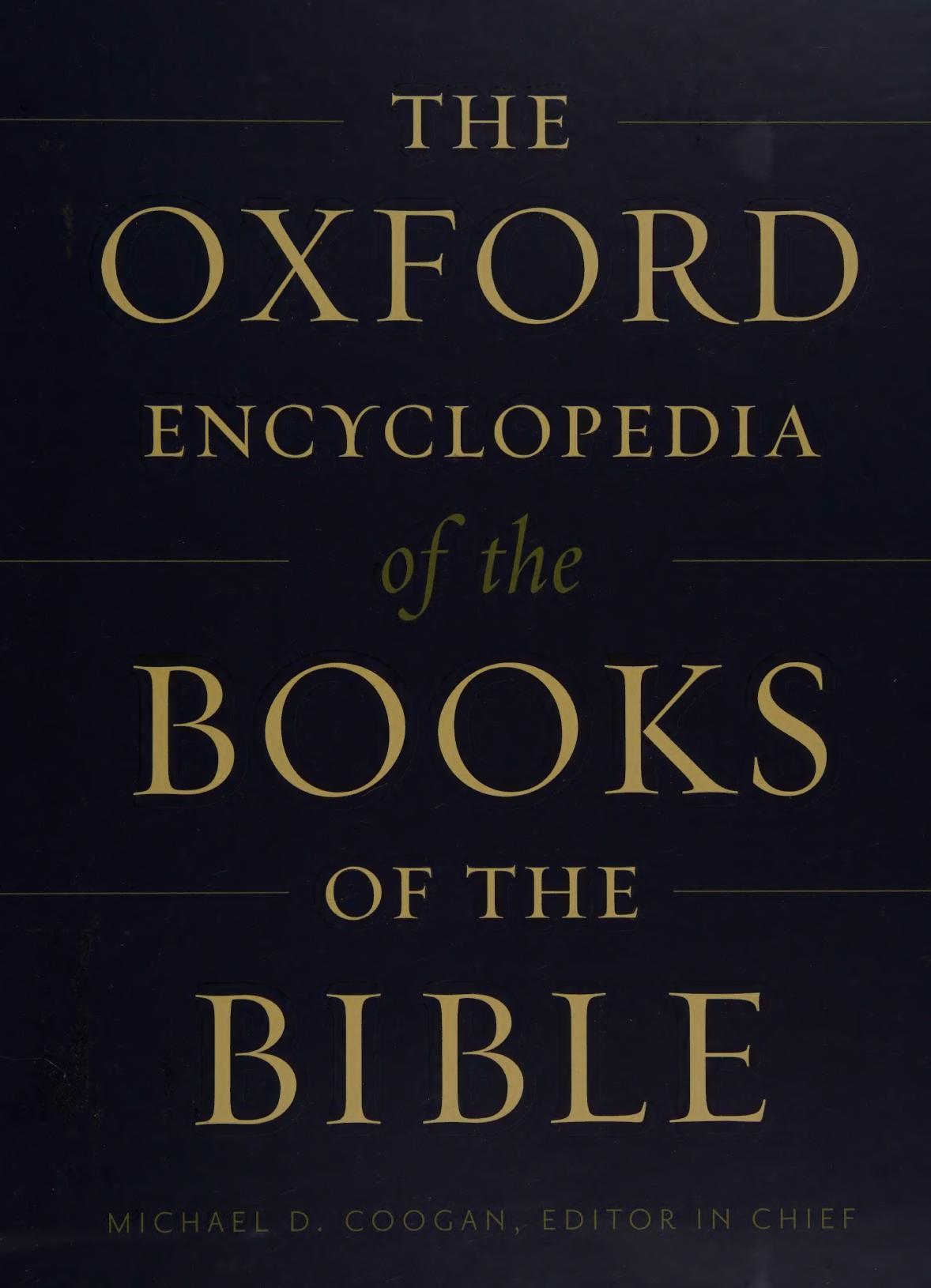 The Oxford Encyclopedia Of The Books Of The Bible Vol1 Michael D Coogan