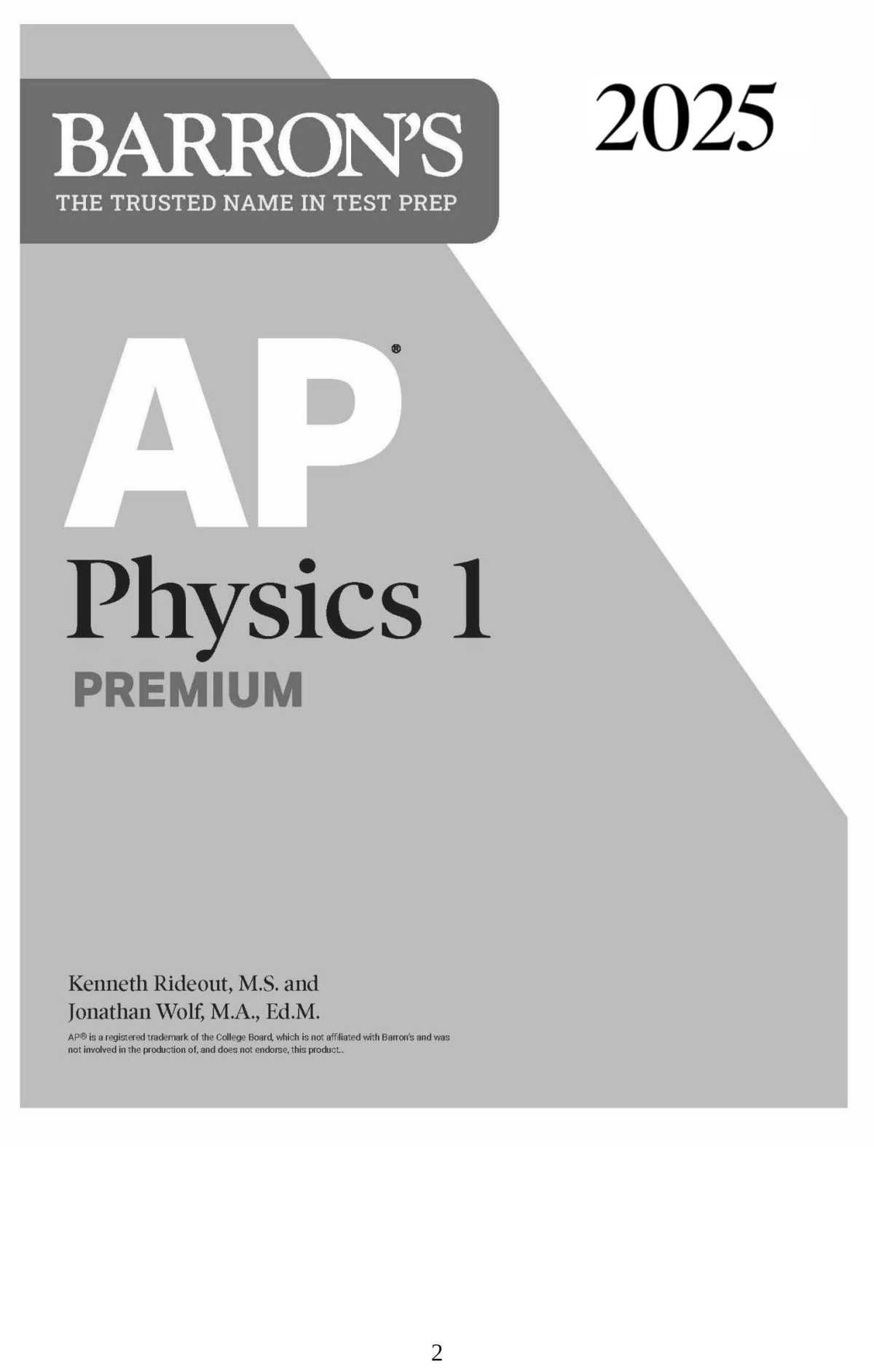 Barrons Ap Physics 1 Premium 2025 Kenneth Rideout