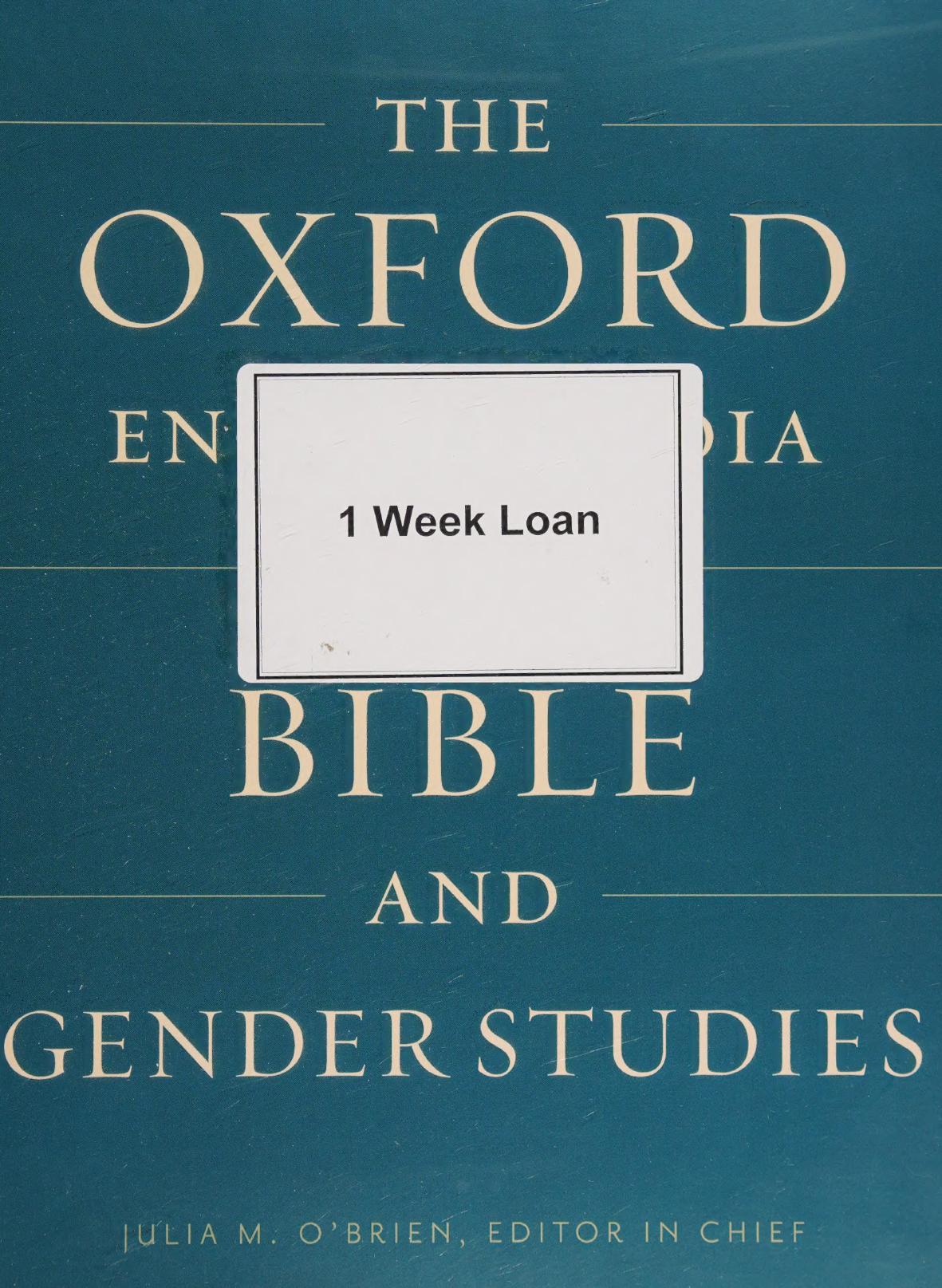 The Oxford Encyclopedia Of The Bible And Gender Studies Vol2 Julia M Obrien