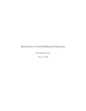 Introduction To Partial Differential Equations John Douglas Moore