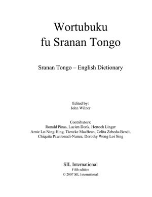 Wortubuku Fu Sranan Tongo Sranan Tongo English Dictionary John Wilner