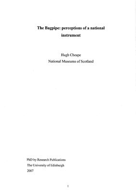 The Bagpipe Perceptions Of The National Instrument Phd Dissertation Hugh Cheape