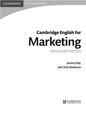 Cambridge English For Marketing Teachers Notes Day Jeremy
