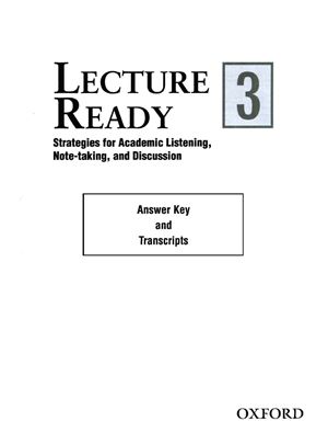 Lecture Ready 3 Strategies For Academic Listening Notetaking And Discussion Answer Key And Transcripts Frazier