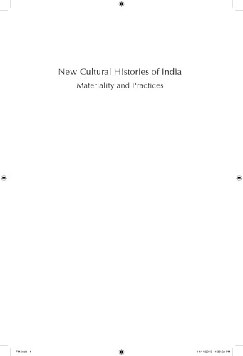New Cultural Histories Of India Materiality And Practices Partha Chatterjee