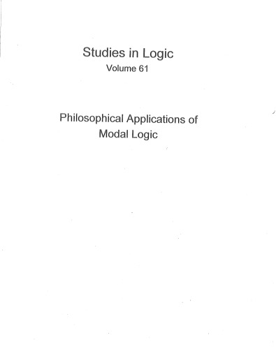 Philosophical Applications Of Modal Logic Humberstone Lloyd