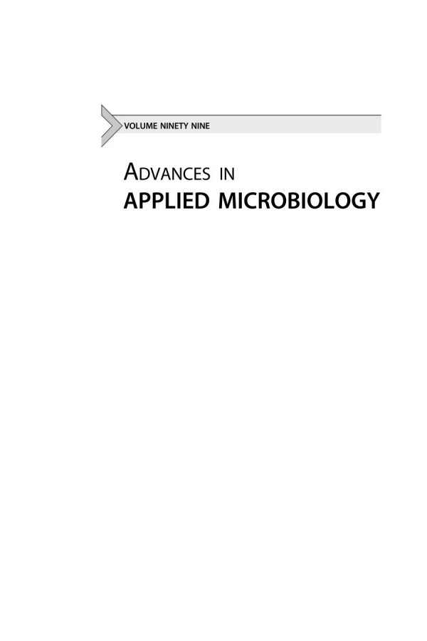 Advances In Applied Microbiology Volume 99 1st Edition Sima Sariaslani And Geoffrey Michael Gadd Eds