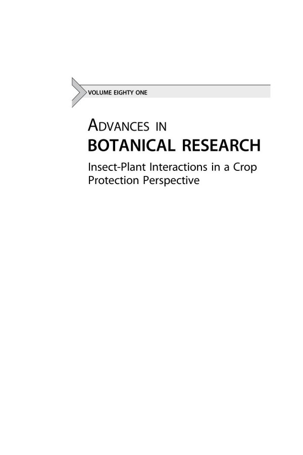 Insectplant Interactions In A Crop Protection Perspective 1st Edition Nicolas Sauvion