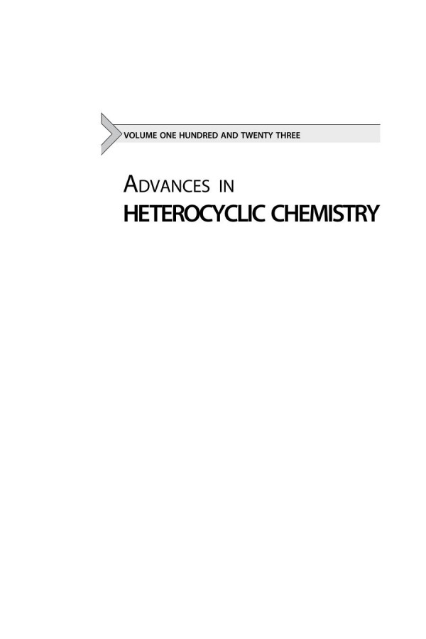 Advances In Heterocyclic Chemistry Volume 123 1st Edition Eric Fv Scriven And Christopher A Ramsden Eds